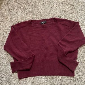 Wine colored Theory cropped sweater